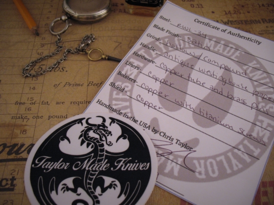 Chris Taylor - Nessmuk Tanto - Westinghouse Handle - Copper Shield - Image 8