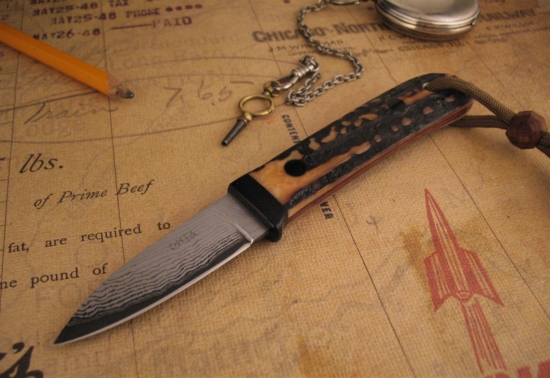 Hiroaki Ohta - Gentleman's Stag Belt Knife - San Mai
