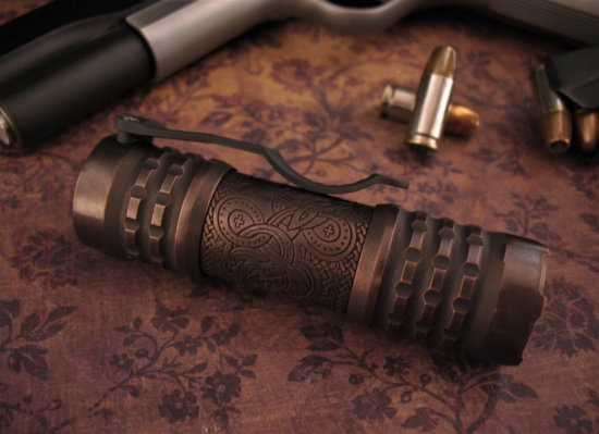 Ti2Design / Mike Bond - Custom Copper Pele Light - "Viking" Etch - Image 3