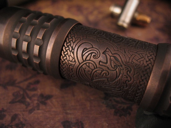 Ti2Design / Mike Bond - Custom Copper Pele Light - "Viking" Etch - Image 5