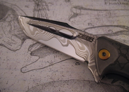 Michael Zieba / Jason Knight - Custom Mini-S5 Flipper w/San Mai Blade - Copper Backspacer - Image 3