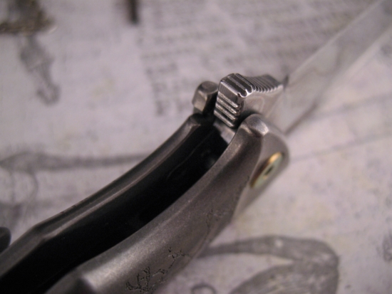 Michael Zieba / Jason Knight - Custom Mini-S5 Flipper w/San Mai Blade - Copper Backspacer - Image 6