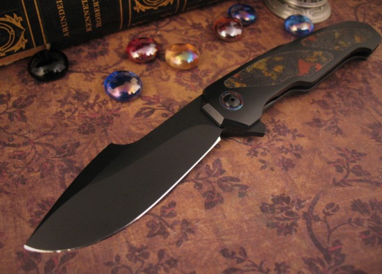 Anton van der Westhuizen - Boudicca Flipper - Twin Night Fire Micarta Pockets