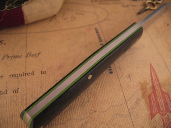 Thys Meades - Custom Gunstock Slipjoint - Rag Micarta Shield - Image 5