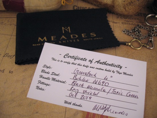 Thys Meades - Custom Gunstock Slipjoint - Rag Micarta Shield - Image 8