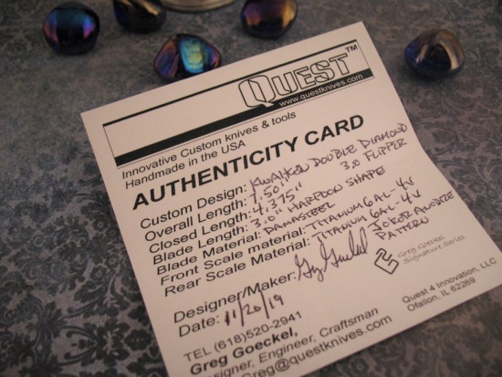 Quest Knives - Kwaiken Double Diamond Flipper - Image 7