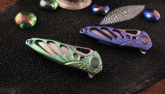 Rike Knife - Hummingbird Miniature Flipper - Damasteel - Color Choice