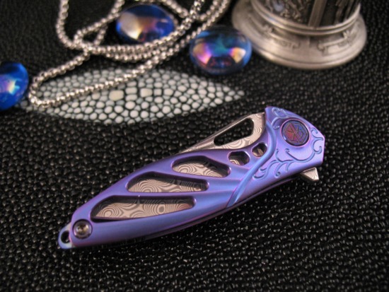 Rike Knife - Hummingbird Miniature Flipper - Damasteel - Color Choice - Image 10