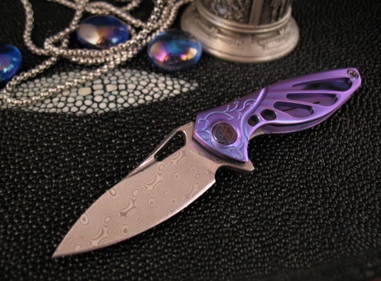 Rike Knife - Hummingbird Miniature Flipper - Damasteel - Color Choice - Image 11