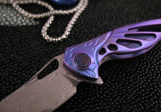 Rike Knife - Hummingbird Miniature Flipper - Damasteel - Color Choice - Image 15