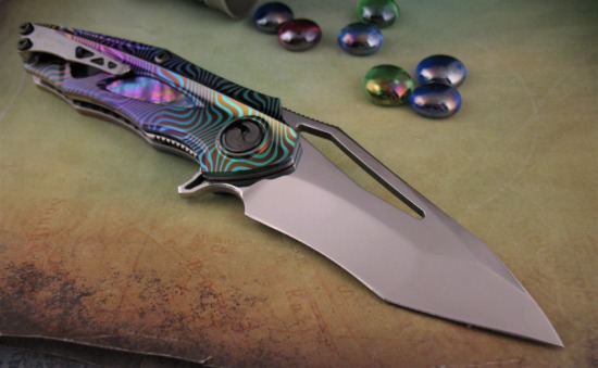 Dew Hara - Custom NOAH Tanto Flipper - Abalone Inlay - Image 9