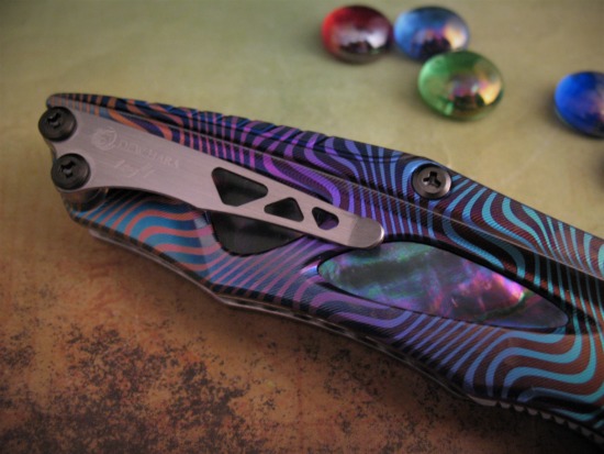 Dew Hara - Custom NOAH Tanto Flipper - Abalone Inlay - Image 8