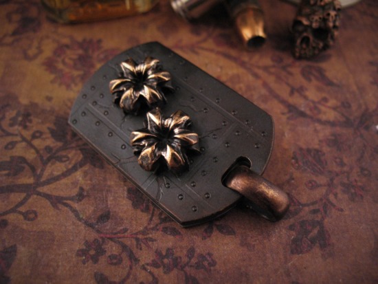 Beard & Bones - Bronze 3D Dog Tag - "Double Tap" - Image 2