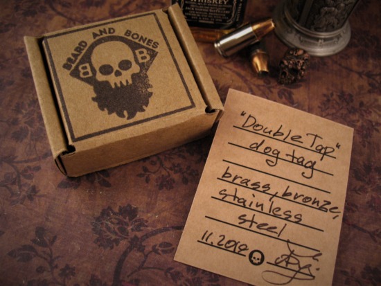 Beard & Bones - Bronze 3D Dog Tag - "Double Tap" - Image 6