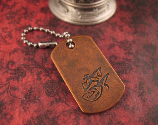 Steel Flame - Copper Dog Tag - Choas Monkey