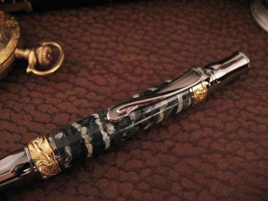 Courtney Turnage - Custom Mammoth Tooth Pen - Leather Sheath - Image 2