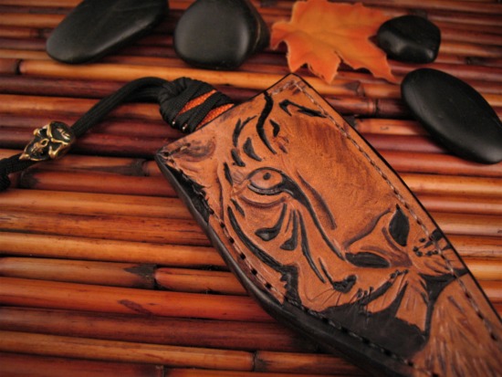 Denis Mura - Tiger's Eye Kiridashi EDC - w/Leather Sheath - Image 6
