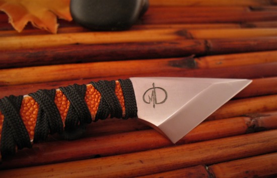 Denis Mura - Tiger's Eye Kiridashi EDC - w/Leather Sheath - Image 2