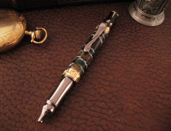 Courtney Turnage - Custom Mammoth Tooth Pen - Leather Sheath