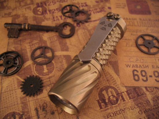 Hanko Machine Works - Stonewashed Brass Tesseract Twist Trident - Image 5