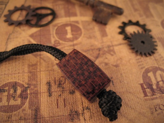Fine Turnage Productions - Basket Weave Burlap Micarta Lanyard Bead