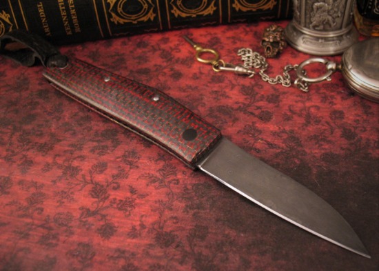Hiroaki Ohta - Friction Folder w/Neck Sheath - Stainless Damascus - Image 7