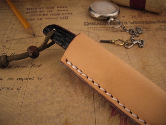 Hiroaki Ohta - Gentleman's Amber Stag Belt Knife - San Mai - Image 7