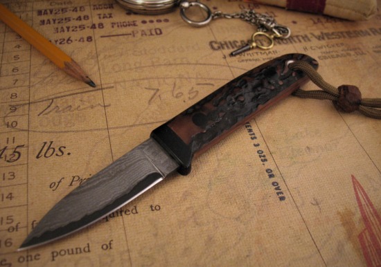 Hiroaki Ohta - Gentleman's Amber Stag Belt Knife - San Mai