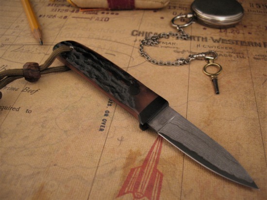 Hiroaki Ohta - Gentleman's Amber Stag Belt Knife - San Mai - Image 6
