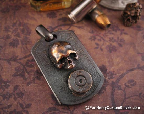 Beard & Bones - Bronze 3D Dog Tag - One Shot, One Kill