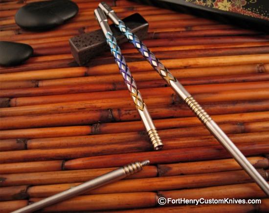 Steve Kelly - Ti Sushi Chopsticks - Two Piece - Custom Anodized Titanium - Image 5