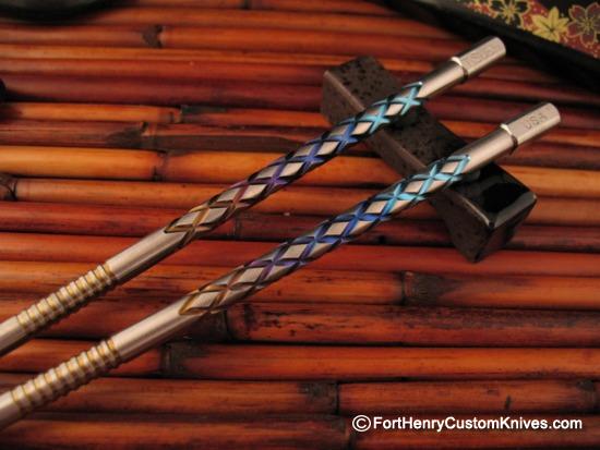 Steve Kelly - Ti Sushi Chopsticks - Two Piece - Custom Anodized Titanium - Image 6