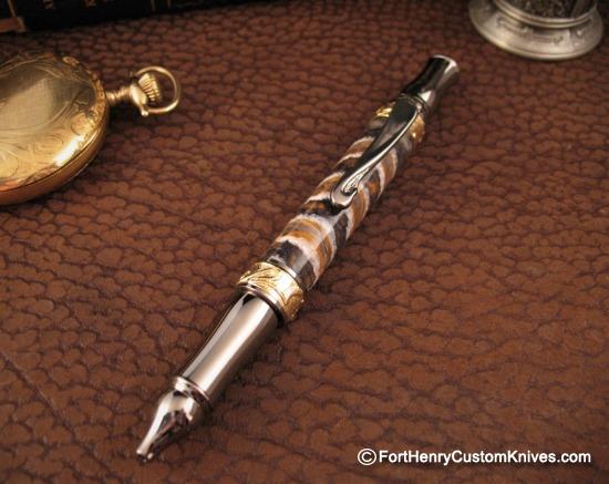 Courtney Turnage - Custom Mammoth Tooth Pen - Leather Sheath