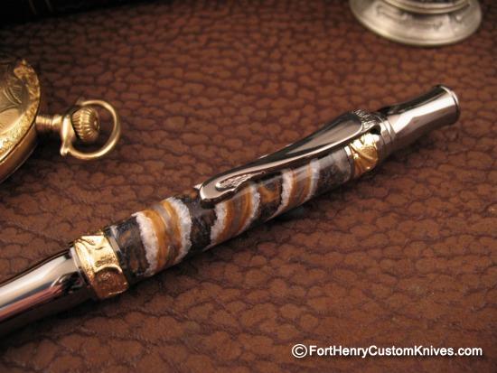 Courtney Turnage - Custom Mammoth Tooth Pen - Leather Sheath - Image 3