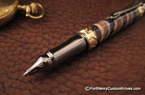 Courtney Turnage - Custom Mammoth Tooth Pen - Leather Sheath - Image 5