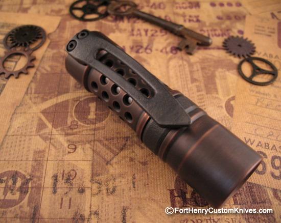 Barrel Custom Flashlight - Custom Copper M2JN - Zirconium Accents