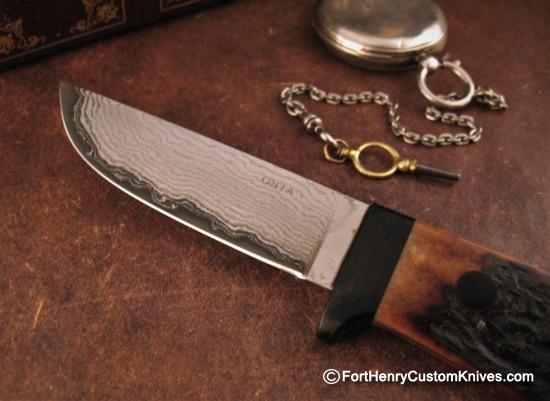 Hiroaki Ohta - Gentleman's Amber Stag Belt Knife - San Mai - Image 2