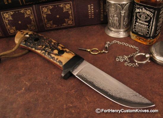 Hiroaki Ohta - Gentleman's Amber Stag Belt Knife - San Mai - Image 5