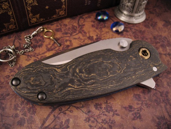 DireWare - V-5 Solo Tanto Recurve Flipper - Carbon Fiber - S110V - Image 2