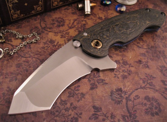 DireWare - V-5 Solo Tanto Recurve Flipper - Carbon Fiber - S110V