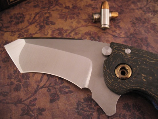 DireWare - V-5 Solo Tanto Recurve Flipper - Carbon Fiber - S110V - Image 3