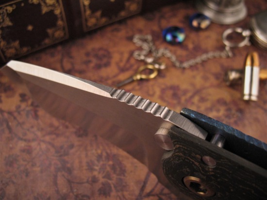 DireWare - V-5 Solo Tanto Recurve Flipper - Carbon Fiber - S110V - Image 4