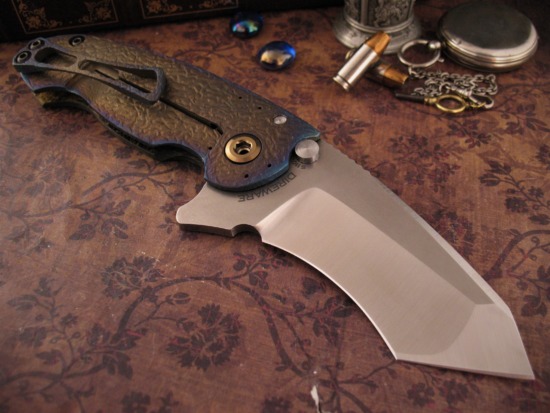 DireWare - V-5 Solo Tanto Recurve Flipper - Carbon Fiber - S110V - Image 6