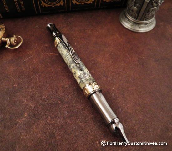 Courtney Turnage - Custom Mammoth Tooth Pen - Leather Sheath - Image 6