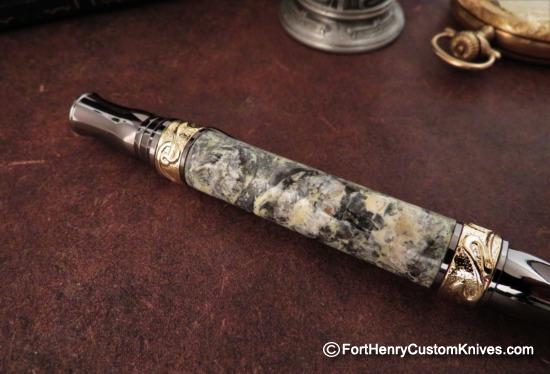 Courtney Turnage - Custom Mammoth Tooth Pen - Leather Sheath - Image 3