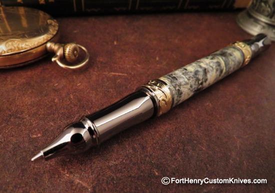 Courtney Turnage - Custom Mammoth Tooth Pen - Leather Sheath - Image 5