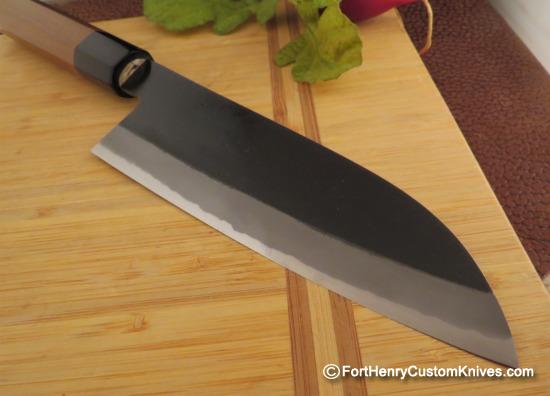 Mutsumi Hinoura - Santoku - Hand Forged - Shirogami 2 - Image 4