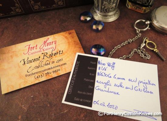 Charles De Buyer / Opus Knives - Custom Ness Wolf - Mosaic Acrylic - Image 8