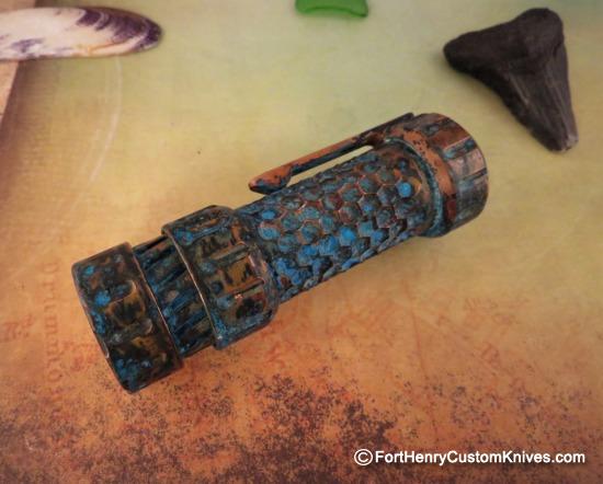 MechForce - MechTorch Turbo EDC Flashlight - Copper Forced Patina - Image 2