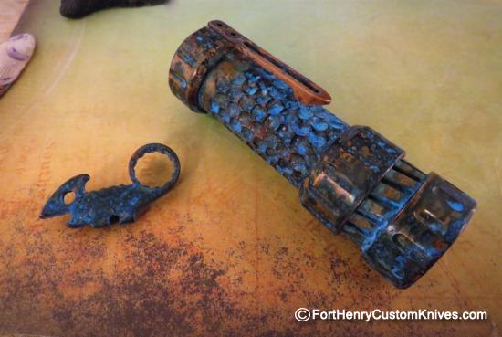 MechForce - MechTorch Turbo EDC Flashlight - Copper Forced Patina - Image 6